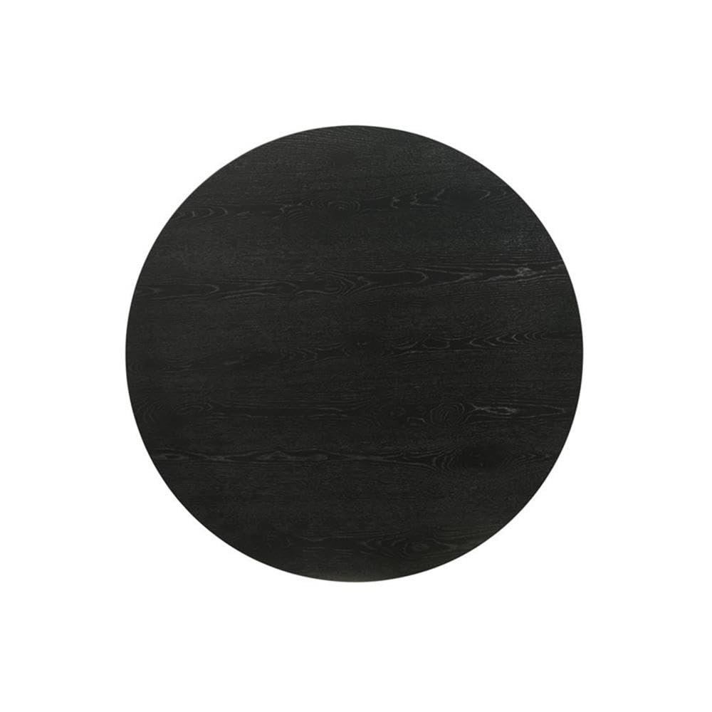 Ebony Black 29-inch Round Wood Coffee Table with Pedestal Base U22376