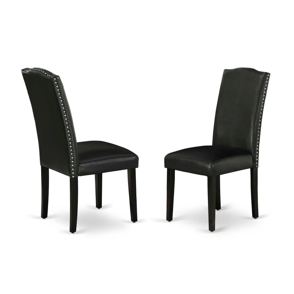 Black Faux Leather Dining Chairs Set of 2 S307090