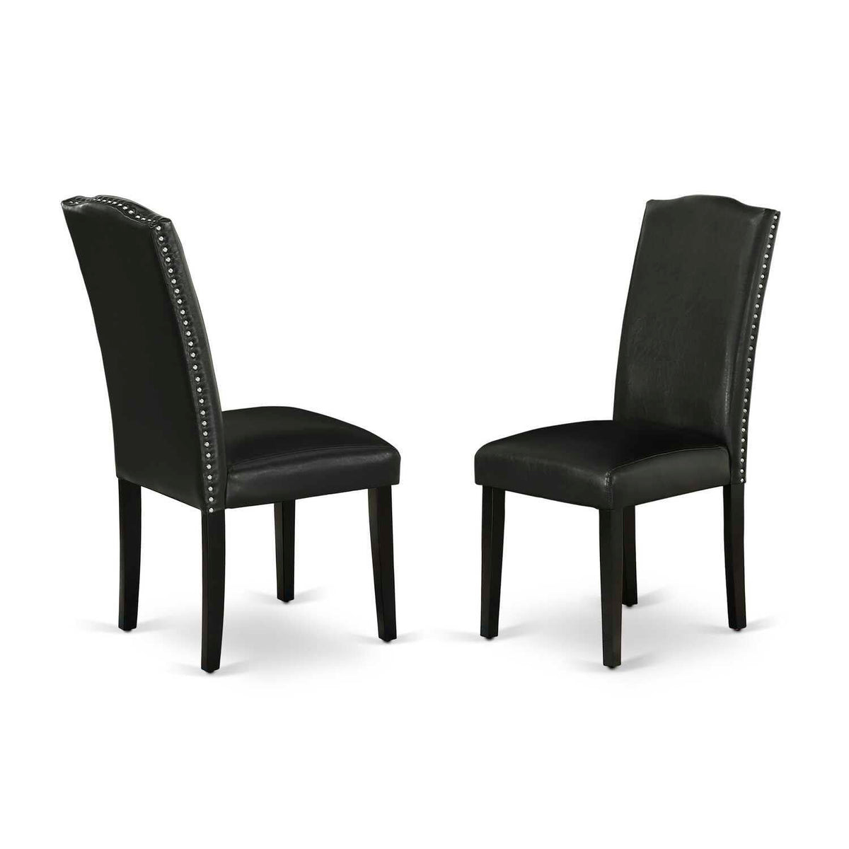 Black Faux Leather Dining Chairs Set of 2 S307090