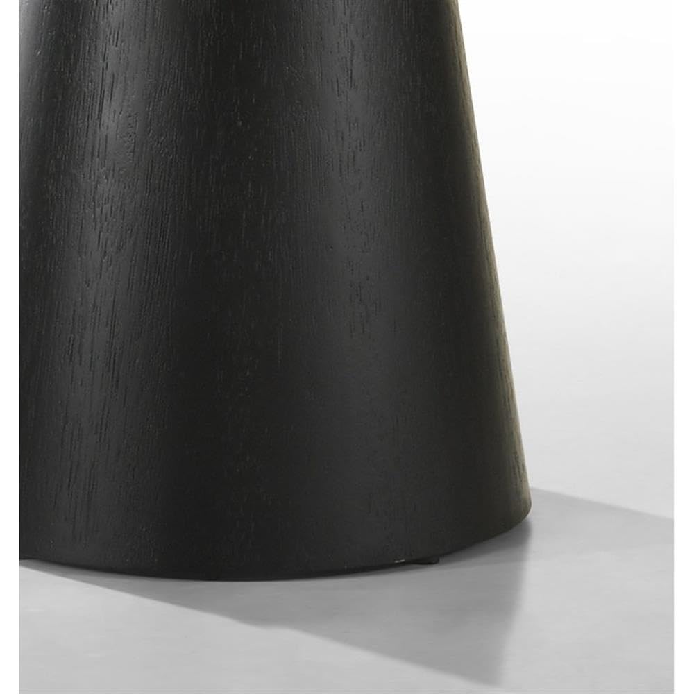 Ebony Black 29-inch Round Wood Coffee Table with Pedestal Base U22376