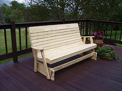 Pressure-Treated Pine Highback Patio Glider Bench D77182