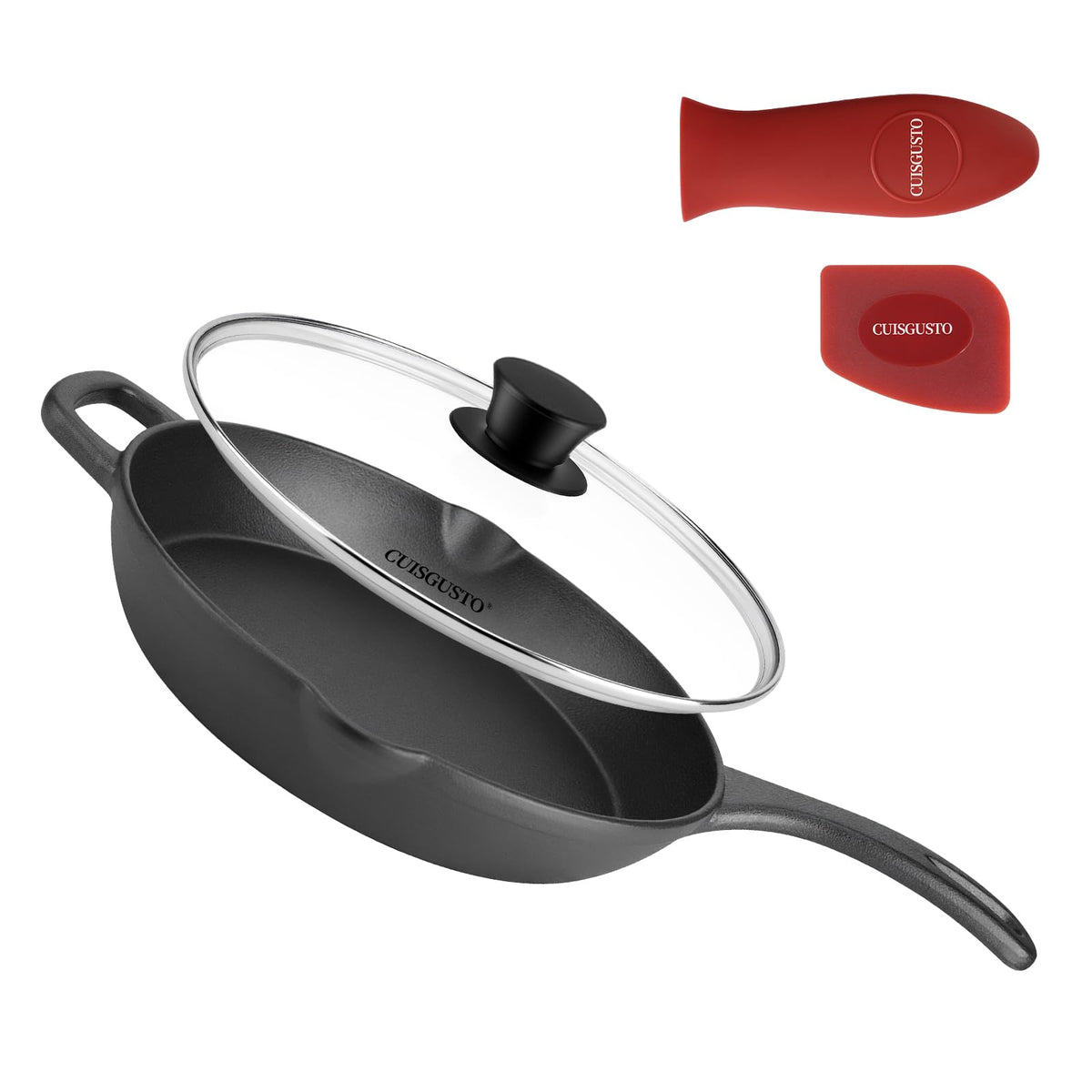 10 Inch Pre-Seasoned Cast Iron Skillet with Lid Z447
