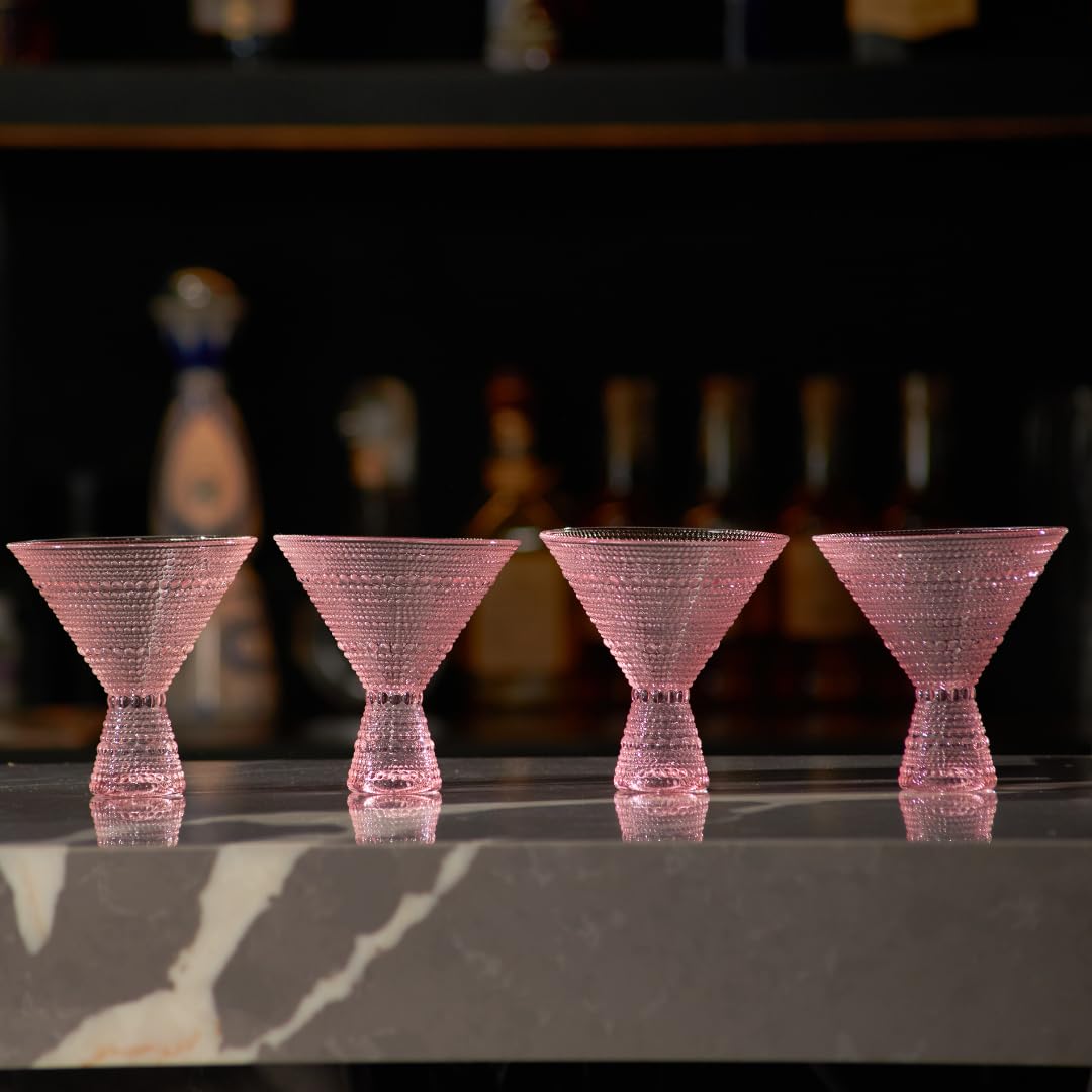 Pink & Clear 9oz Set of 6 Martini Glasses R41213