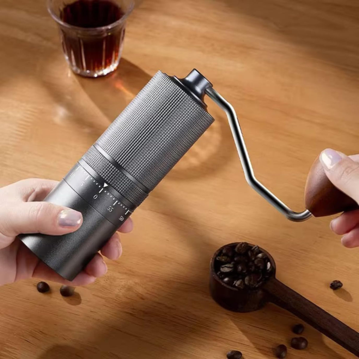 Manual Coffee Grinder 7 Star Stainless Steel Conical Burr 30g Capacity R6138