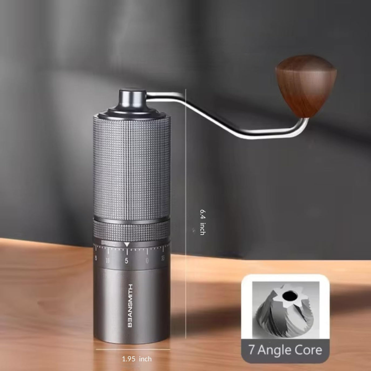 Manual Coffee Grinder 7 Star Stainless Steel Conical Burr 30g Capacity R6138