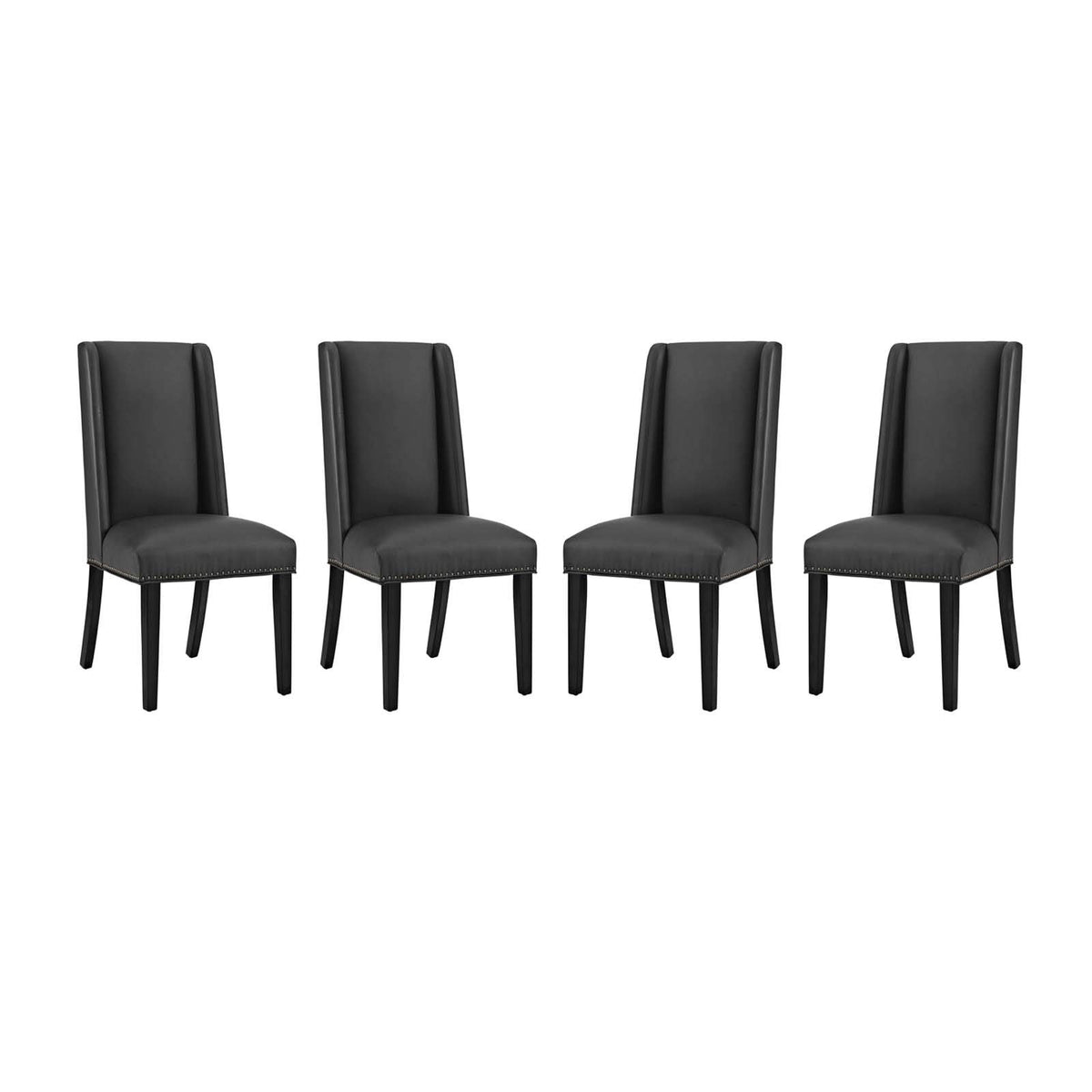 Black Faux Leather Upholstered Dining Chairs R8824
