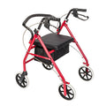 Foldable Rollator Walker with Seat & Wheels, Height Adjustable, 286lbs Weight Capacity, Red C22277
