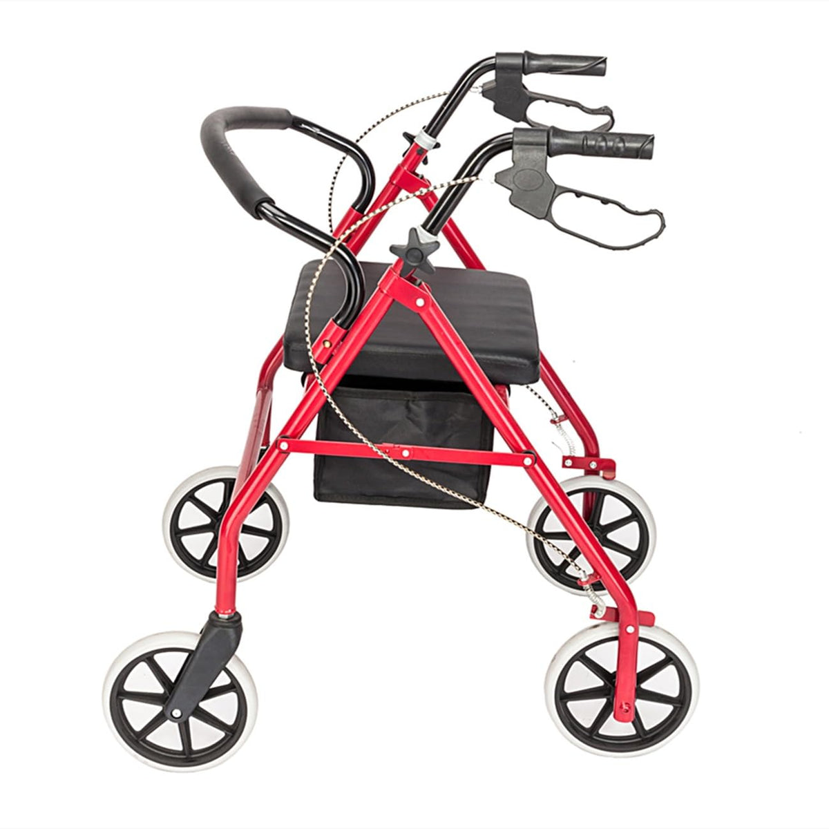 Foldable Rollator Walker with Seat & Wheels, Height Adjustable, 286lbs Weight Capacity, Red C22277