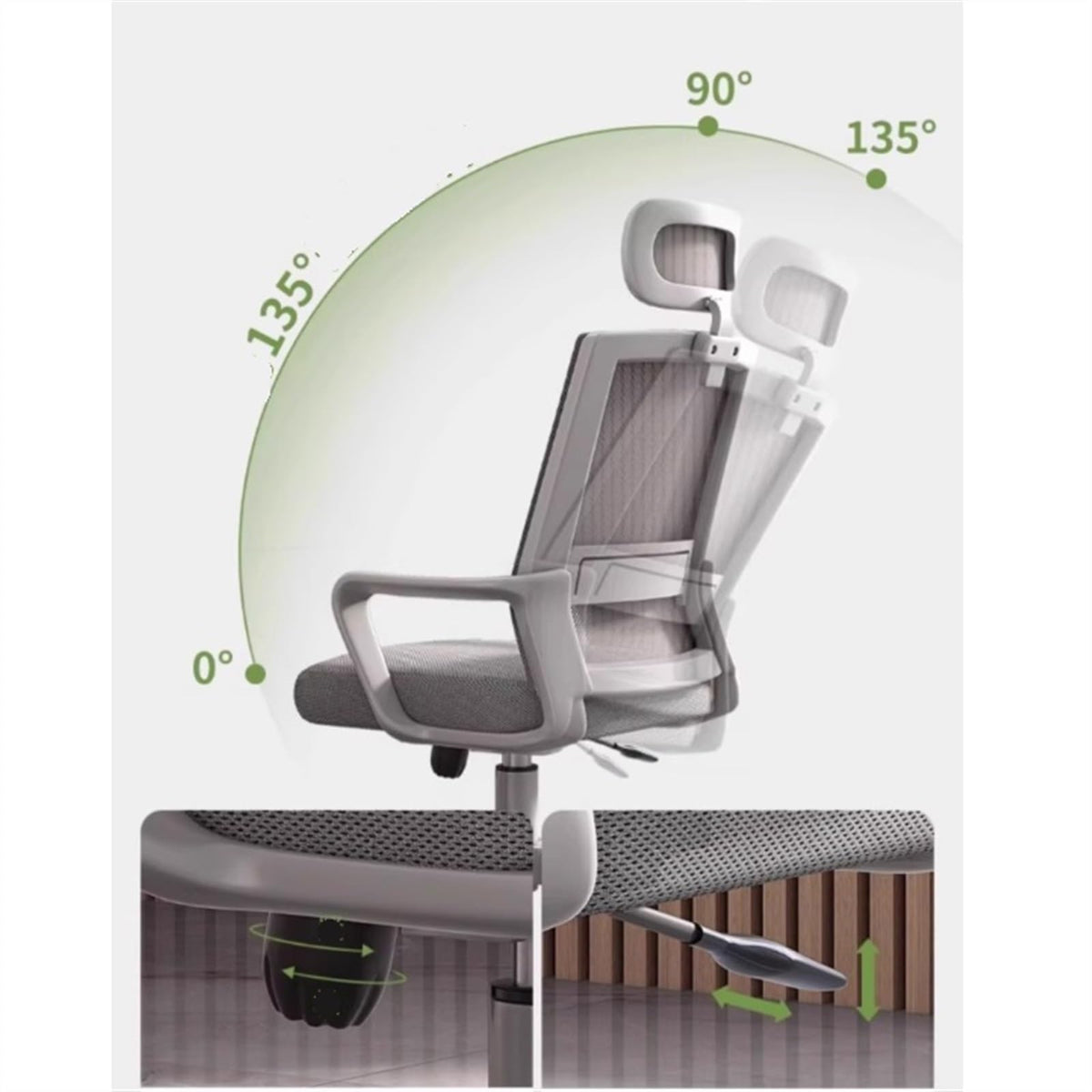 Ergonomic Mesh High Back Reclining Office Chair G14646