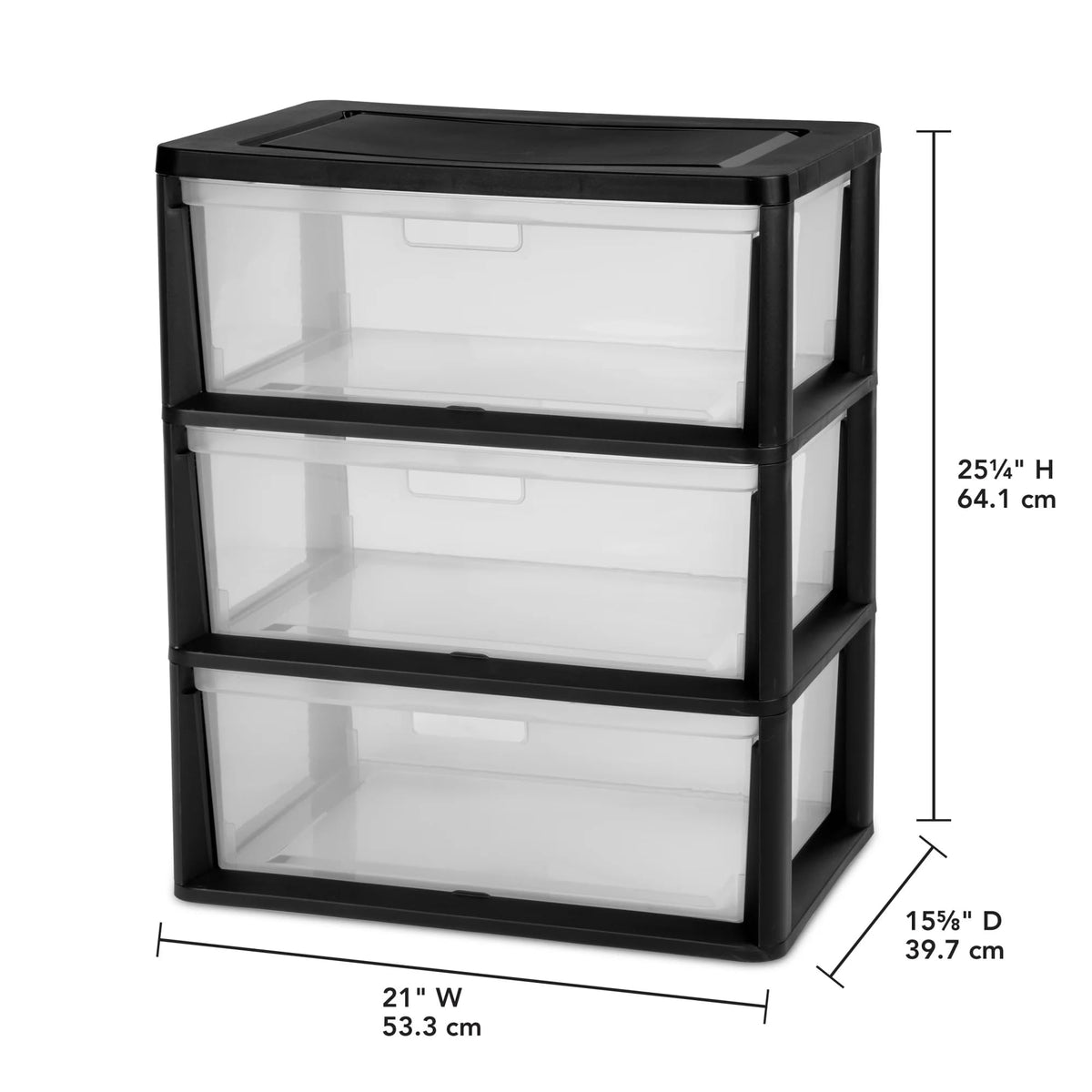 3 Drawer Clear Plastic Storage Cart B251