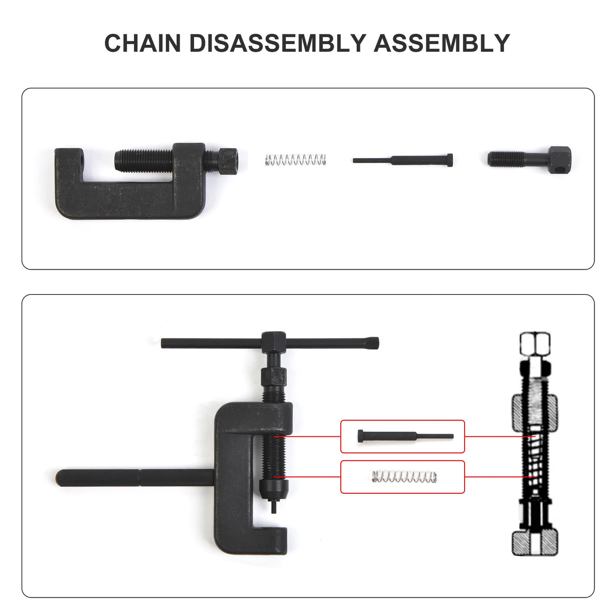 21 PCS Rivet and Roller Chain Link Removal Tool Kit V873433