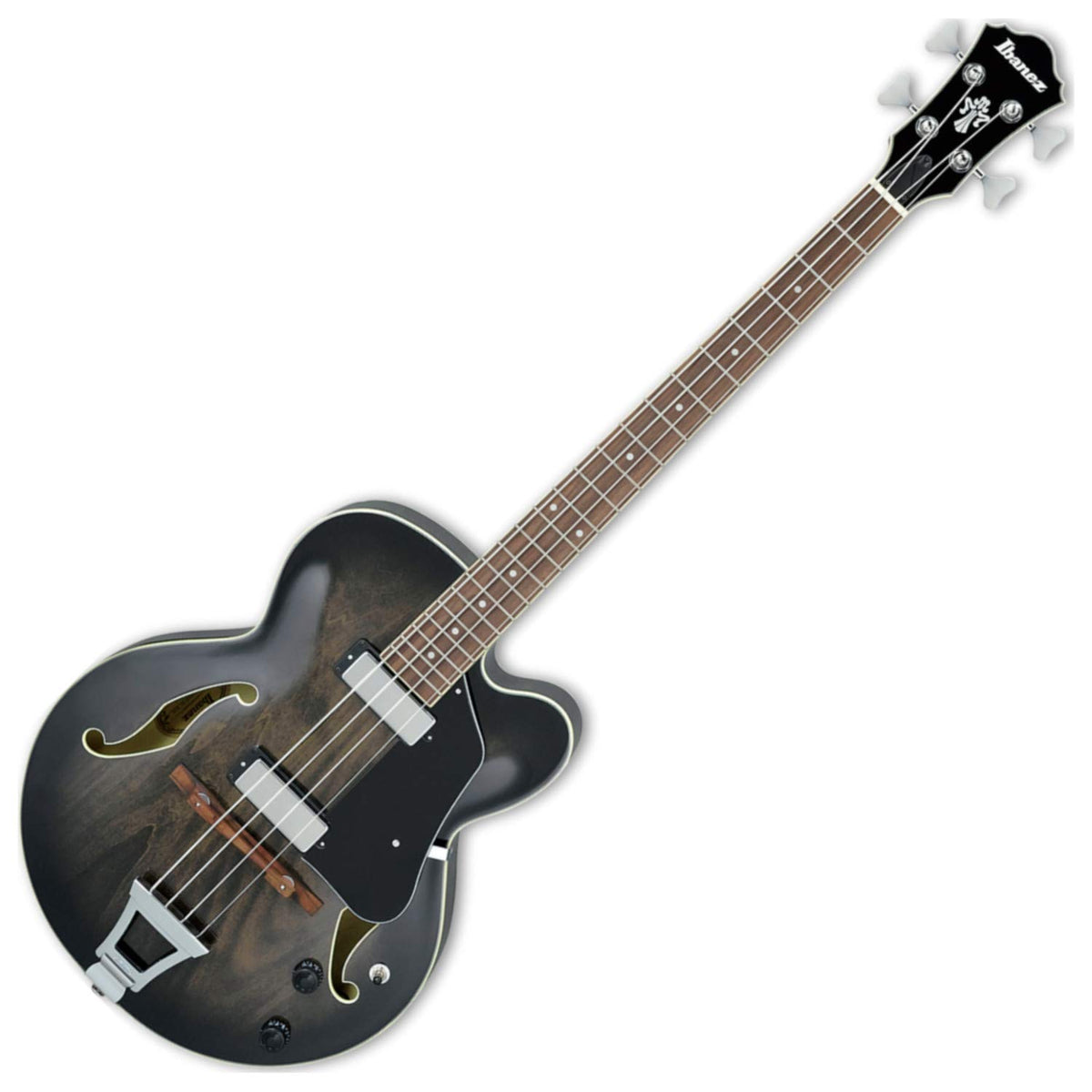 Transparent Black Sunburst Hollowbody Bass W99172