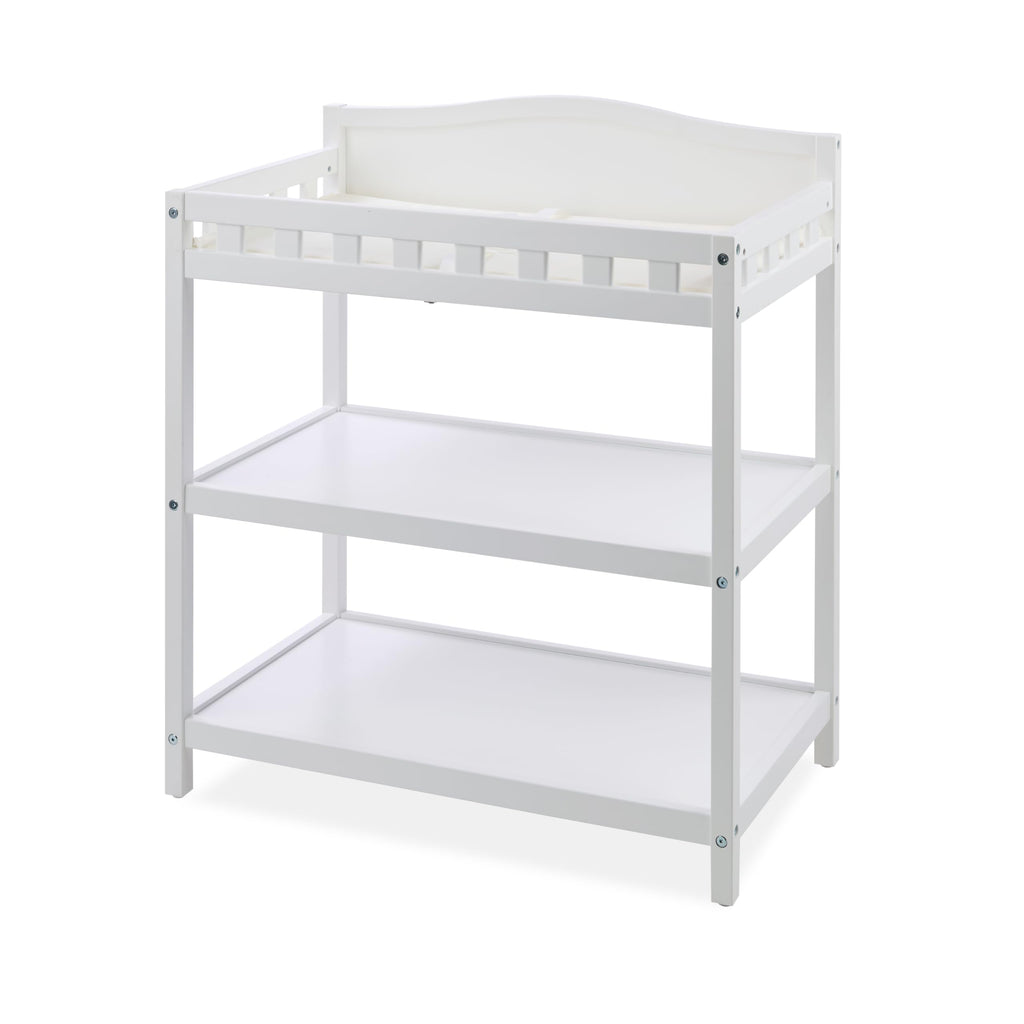 White Baby Changing Table with Pad & Storage Shelves A19987