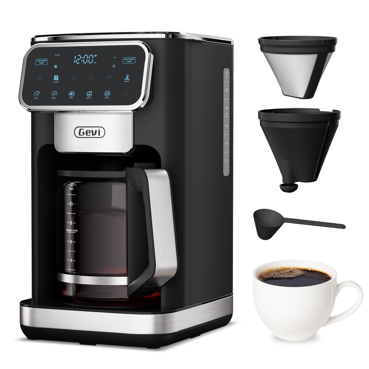 12-Cup Coffee Maker with Glass Carafe S77601