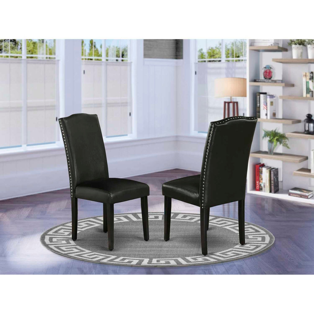 Black Faux Leather Dining Chairs Set of 2 S307090