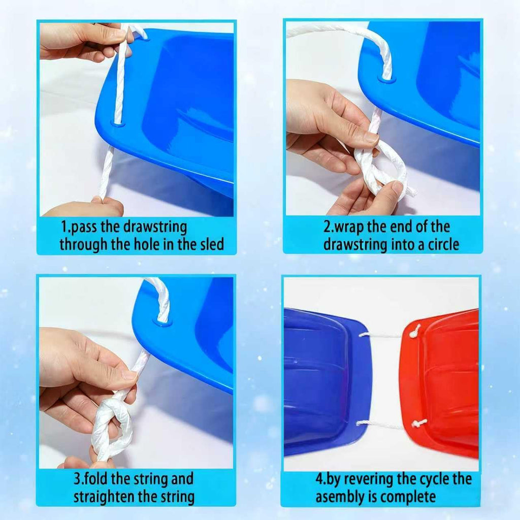 Cold Resistant Flexible Snow Sled with Pull Rope & Handles 35 Inch V660