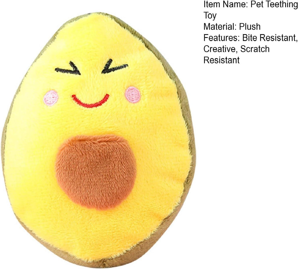Yellow Soft Plush Avocado Dog Chew Toy J868087