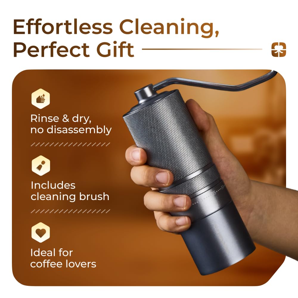 Manual Coffee Grinder 7 Star Stainless Steel Conical Burr 30g Capacity R6138