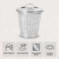 Silver Mini Galvanized Trash Can with Lid Y4951