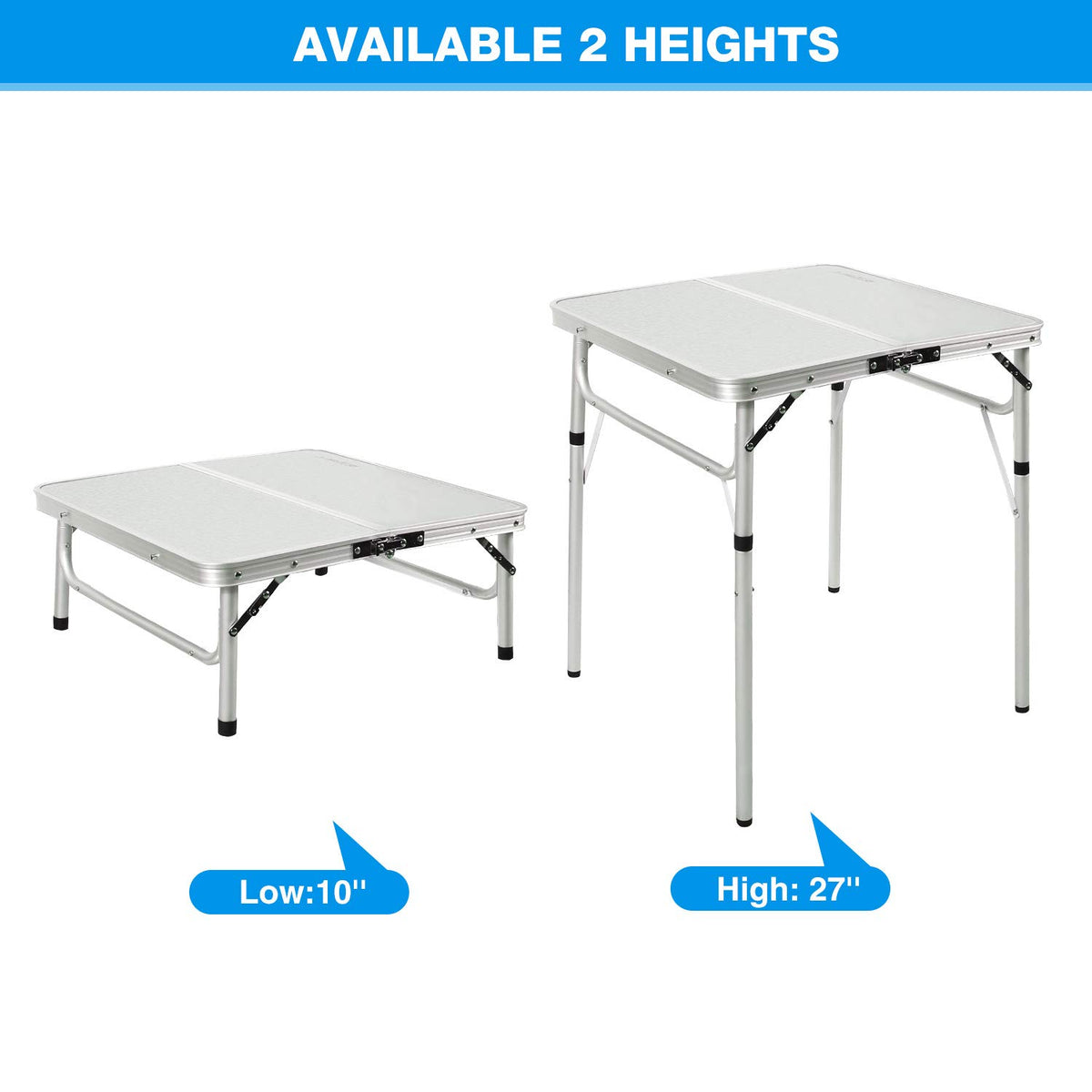 2 Foot Small Square Folding Table with Adjustable Height D492214