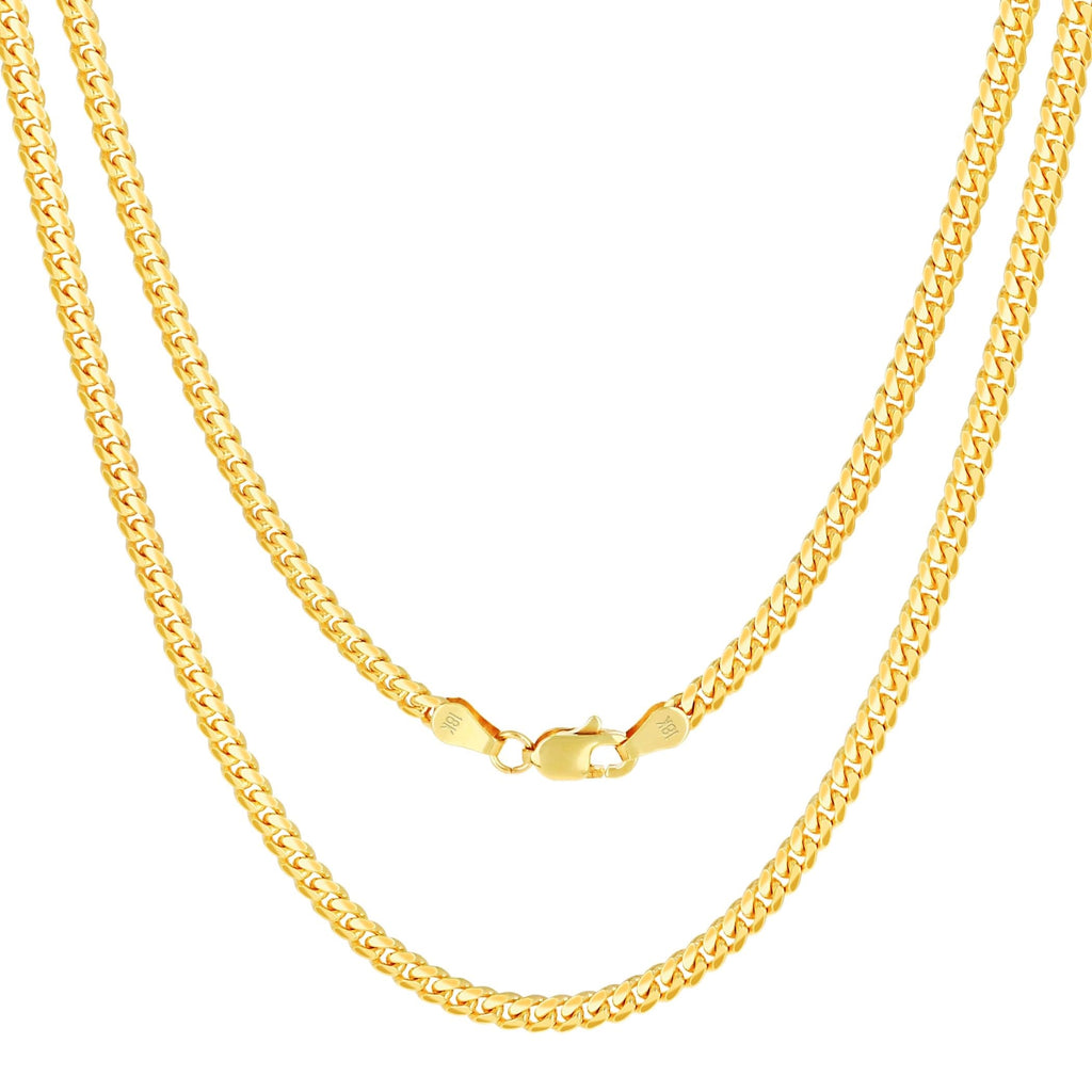 18k Yellow Gold Cuban Link Chain Necklace U530