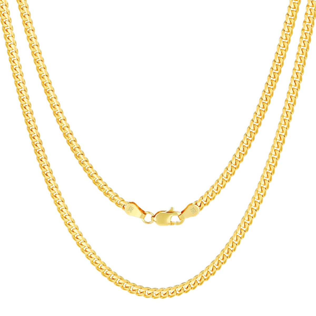 18k Yellow Gold Cuban Link Chain Necklace U530
