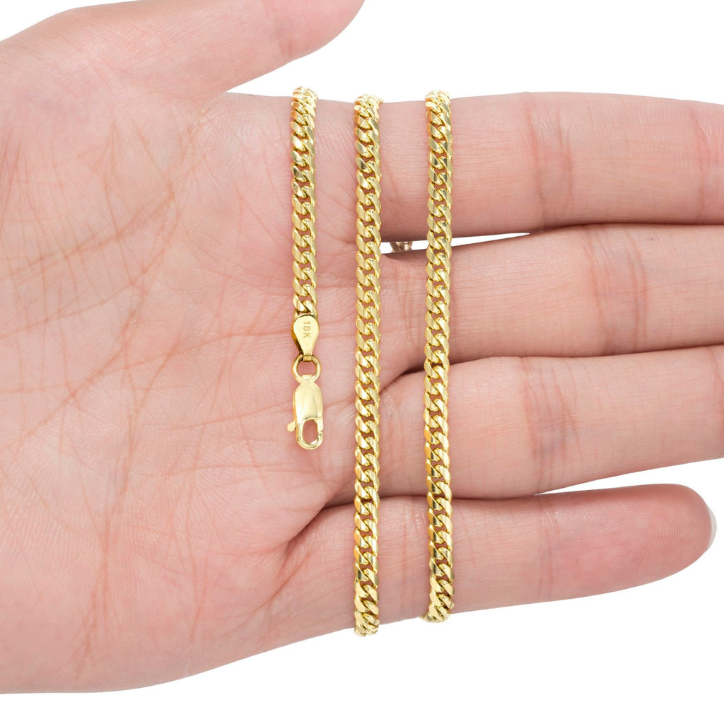 18k Yellow Gold Cuban Link Chain Necklace U530