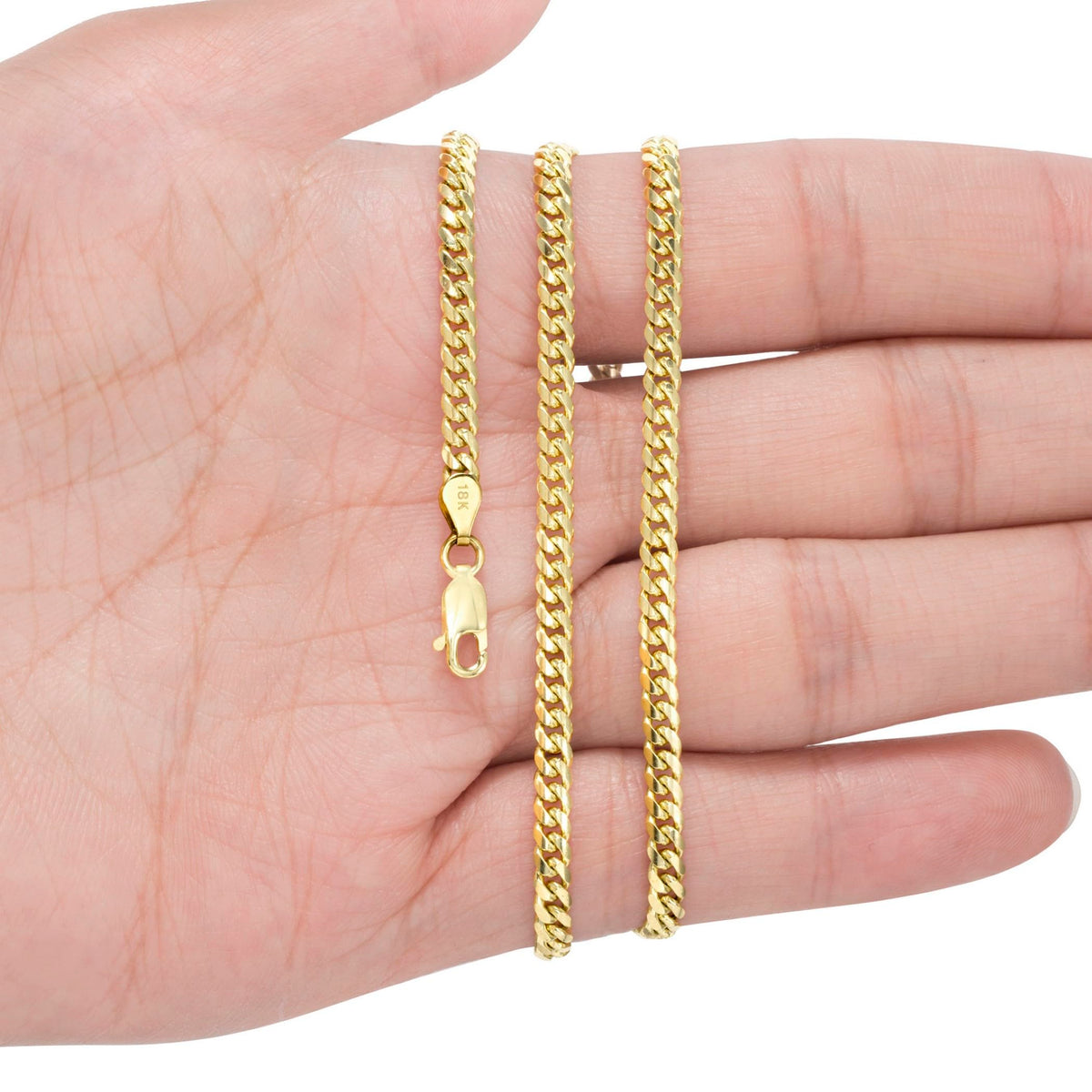 18k Yellow Gold Cuban Link Chain Necklace U530