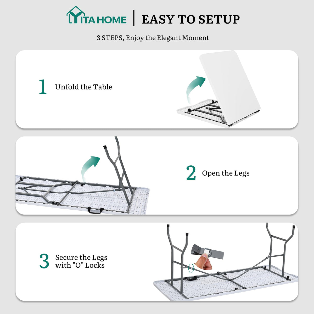 Heavy-Duty 6ft Folding Table with Handle E5681