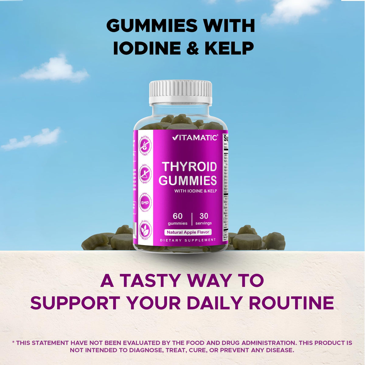 Thyroid Gummies with Iodine & Kelp, 60 Gummies Z63335