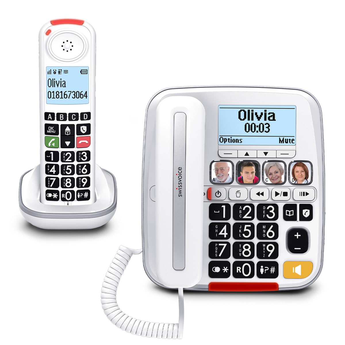 Big Button Phone with Answering Machine and Cordless Handset P6259