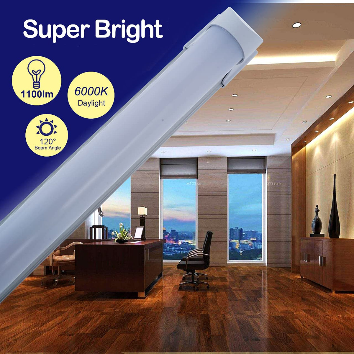48 Pack 2FT 10W 6000K Linkable LED Shop Light with On/Off Switch W45987
