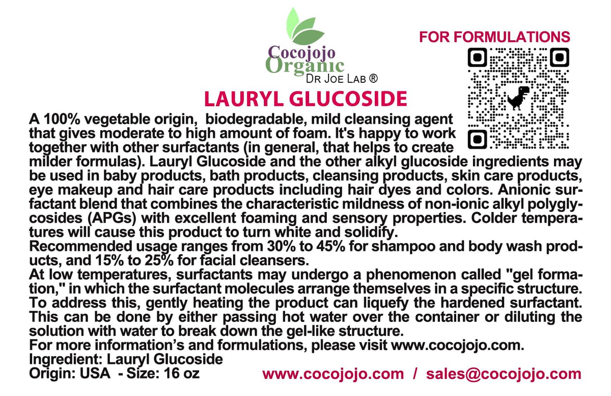 Lauryl Glucoside Natural Surfactant 16 Oz A66879