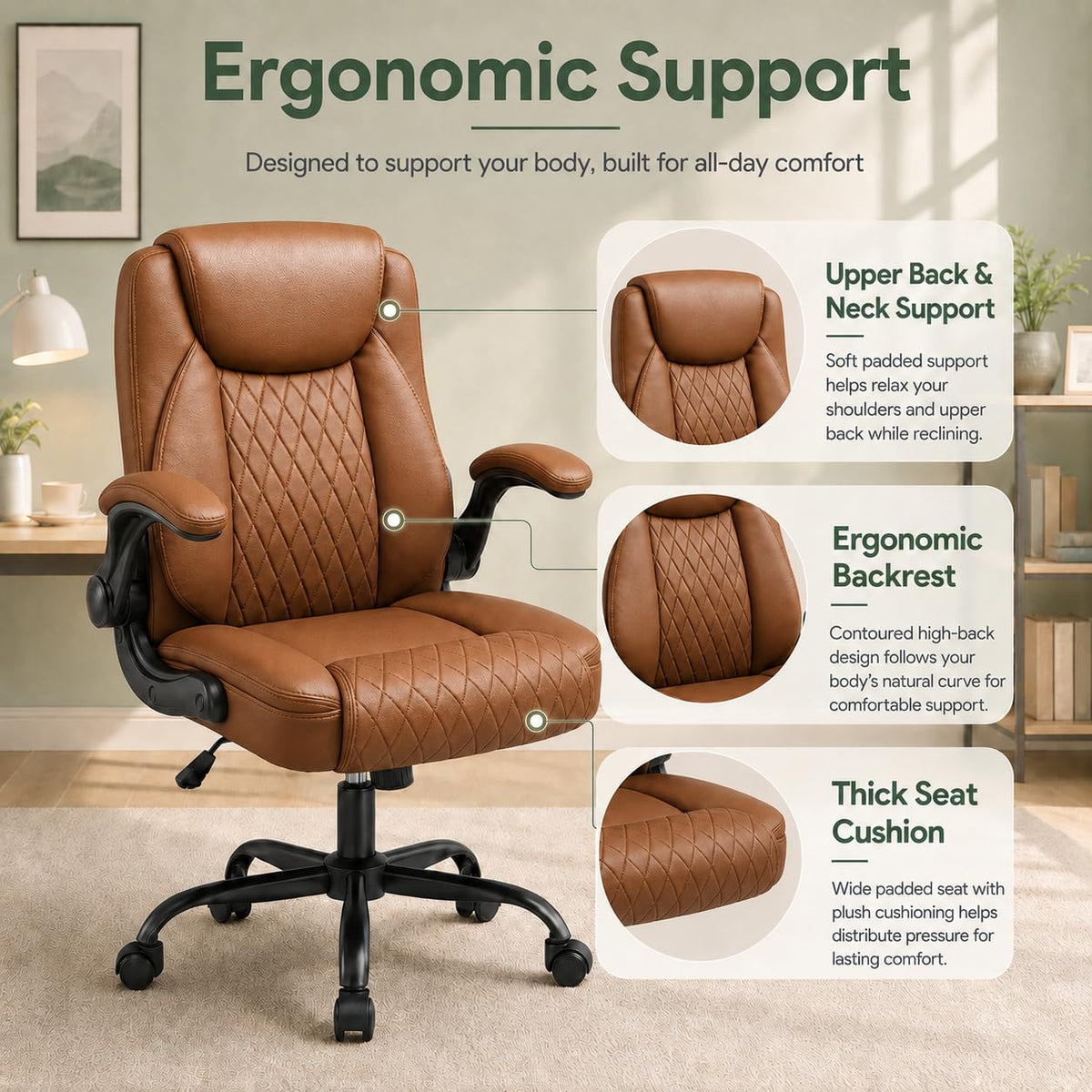 Camel Brown Home Office Chair L89520