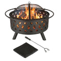 Black 32-Inch Outdoor Fire Pit L30658