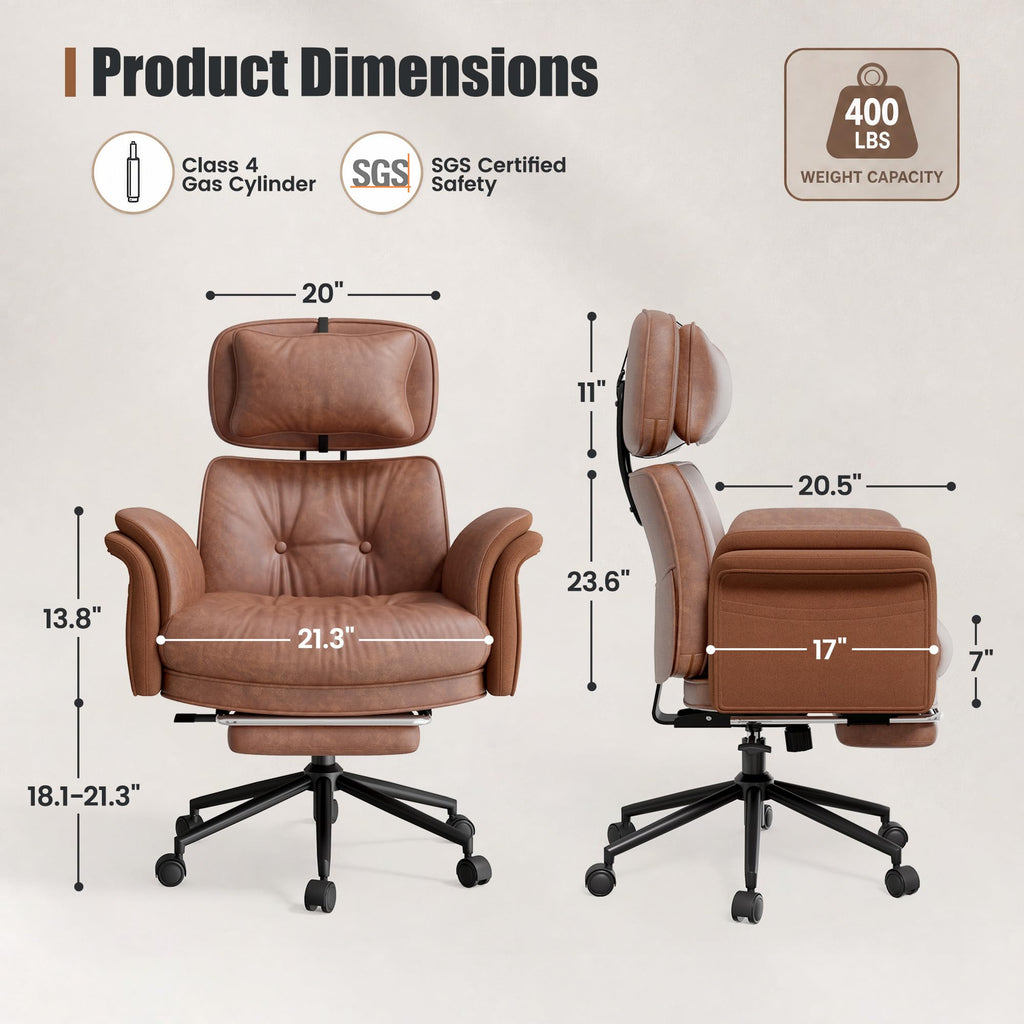 Brown Criss Cross Office Chair with Flip-Up Armrests and Headrest W89583