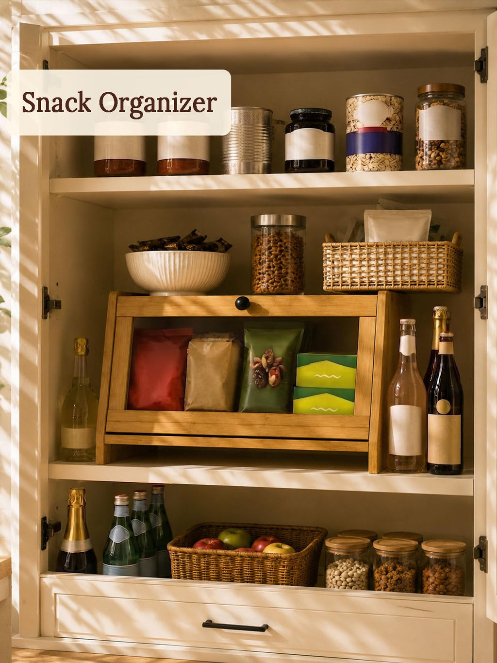 Bread Box with Top Shelf, 1 Tier T323