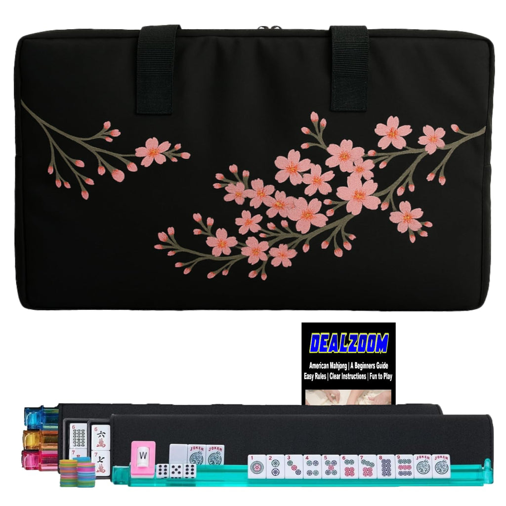 Complete American Mahjong Set with 166 Tiles, Racks, Pushers, Dice, Chips, Instructions & Bag S582161