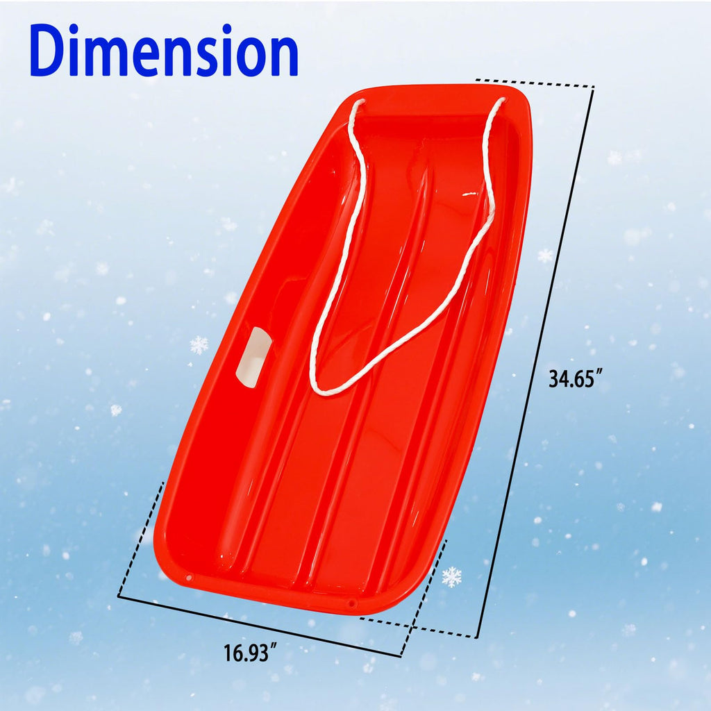 Cold Resistant Flexible Snow Sled with Pull Rope & Handles 35 Inch V660