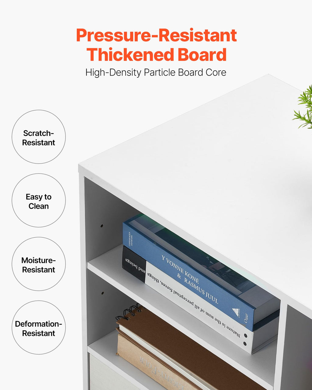 White 2 Drawer Wooden Lockable Mobile File Cabinet F989