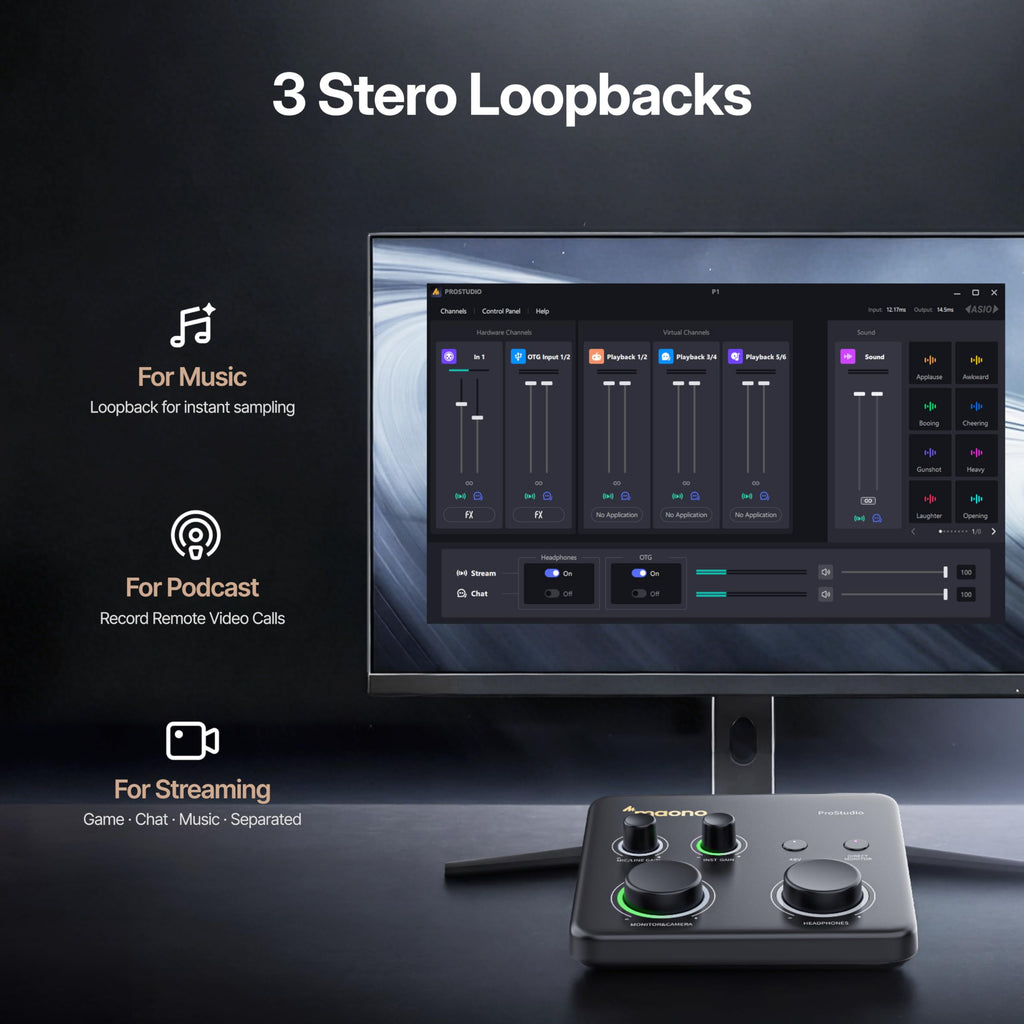USB Audio Interface with 70dB Gain E51679