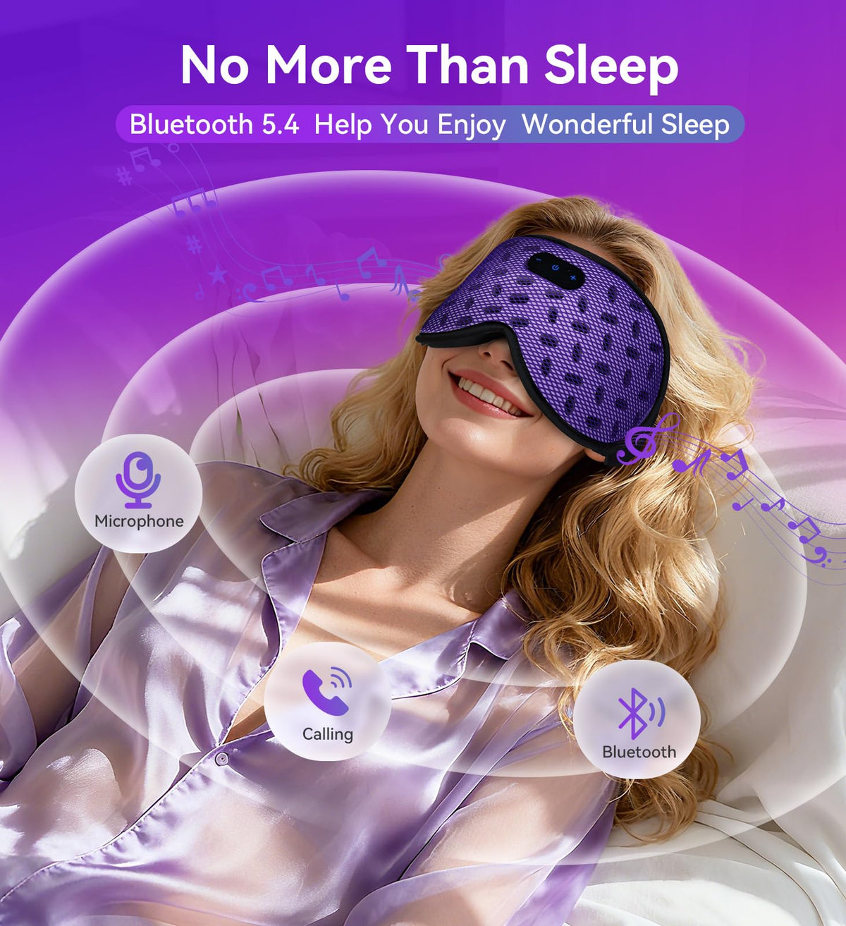 Bluetooth 3D Contoured Sleeping Eye Mask Q45346