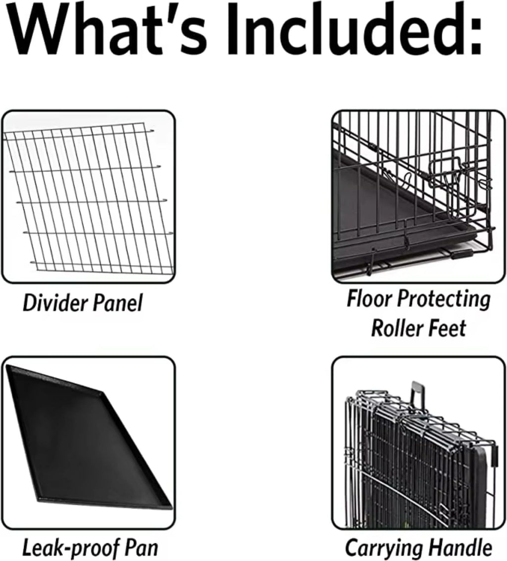 48 inch Portable Folding Dog Crate with Slide Out Tray G415637