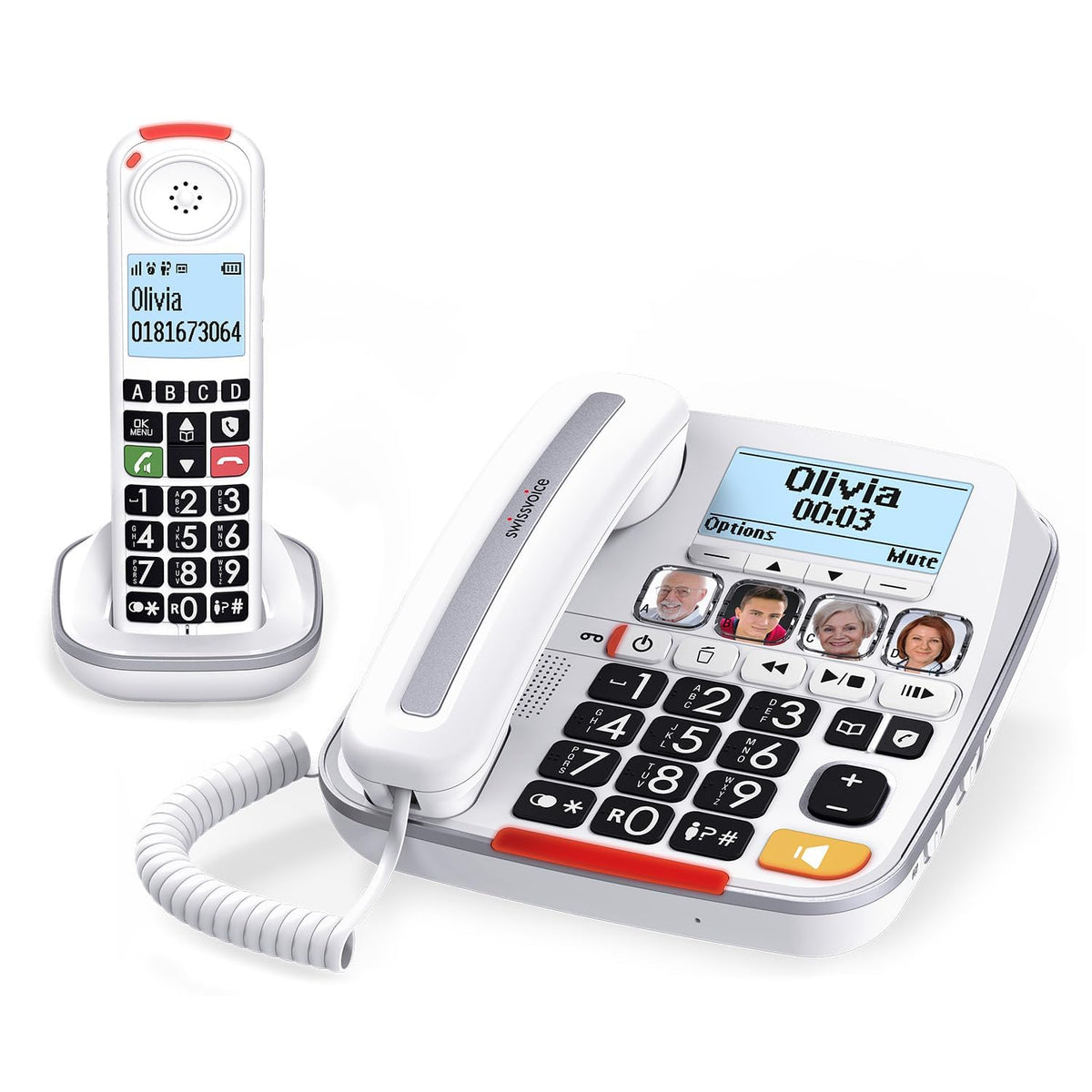 Big Button Phone with Answering Machine and Cordless Handset P6259