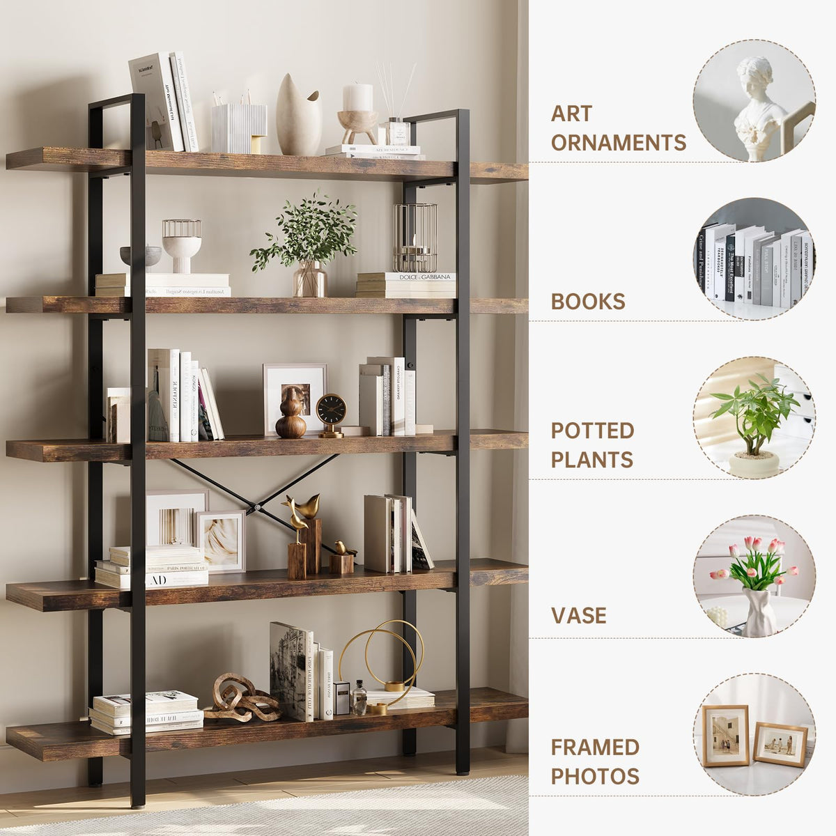 Heavy Duty 5 Tier Industrial Bookcase C799238