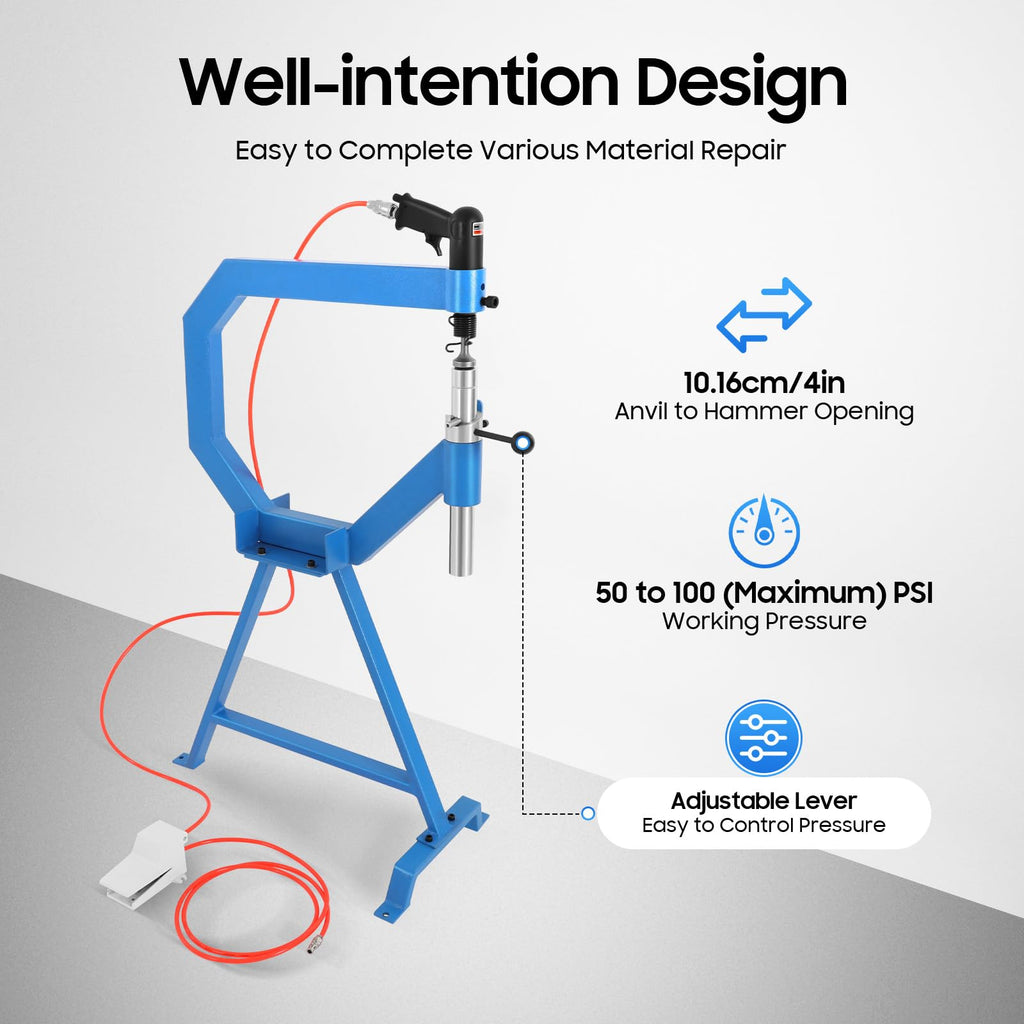 4" Pneumatic Planishing Hammer with Anvil & Cast-Iron Stand X23574