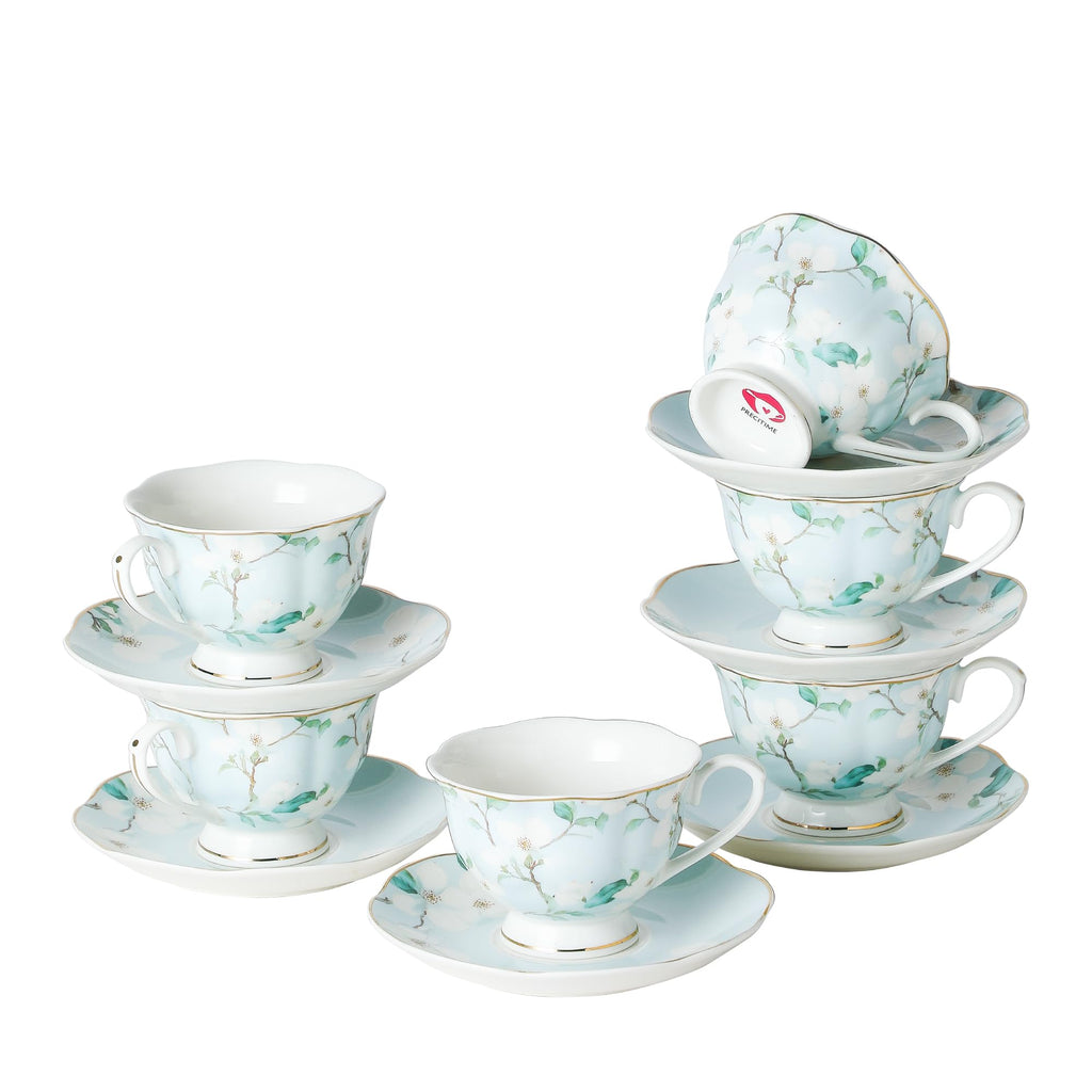 6oz Porcelain Tea Cup & Saucer Set of 6 L489152