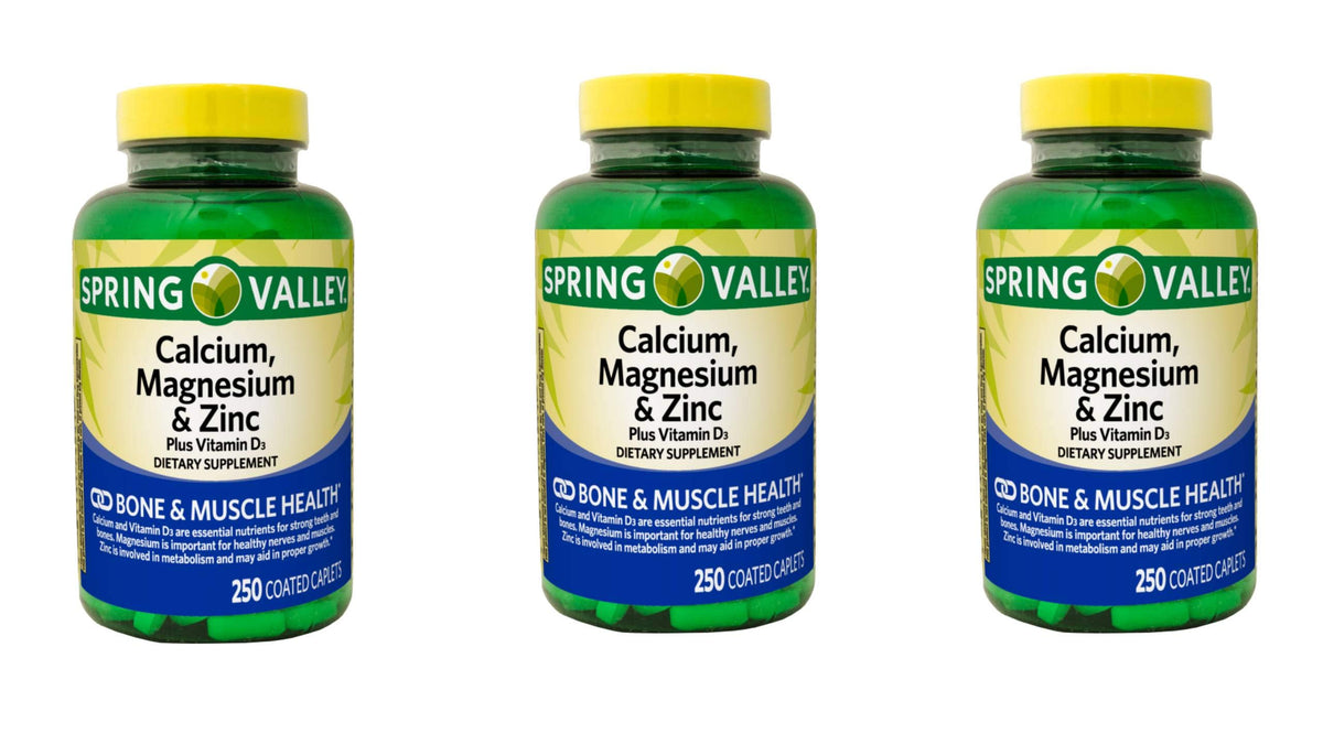 Calcium Magnesium Zinc Plus Vitamin D3 250 Coated Caplets A4526