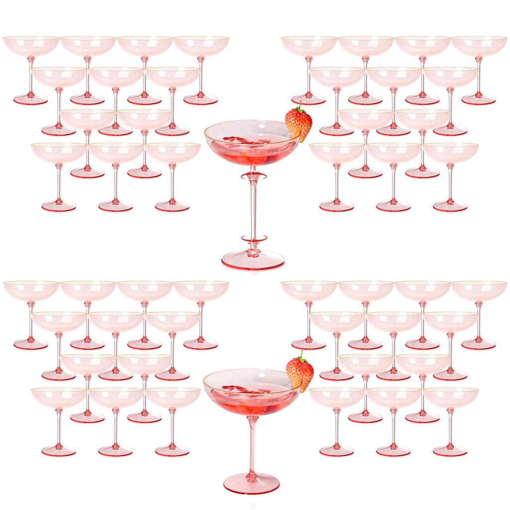 9oz Pink Plastic Martini Glasses Set N4579