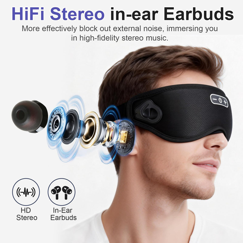 Wireless Bluetooth Sleep Headphones and Blackout Sleep Mask B566